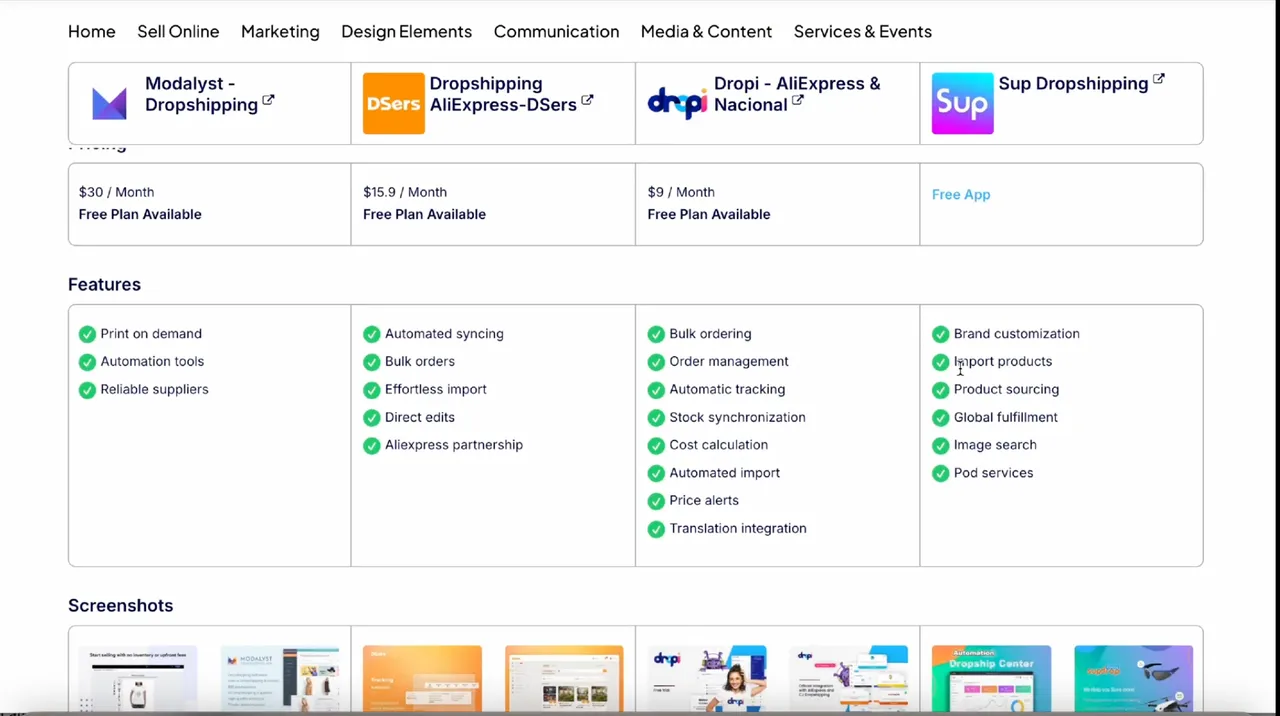 Use the compare feature on Taranker to find the most suitable apps for your Wix business